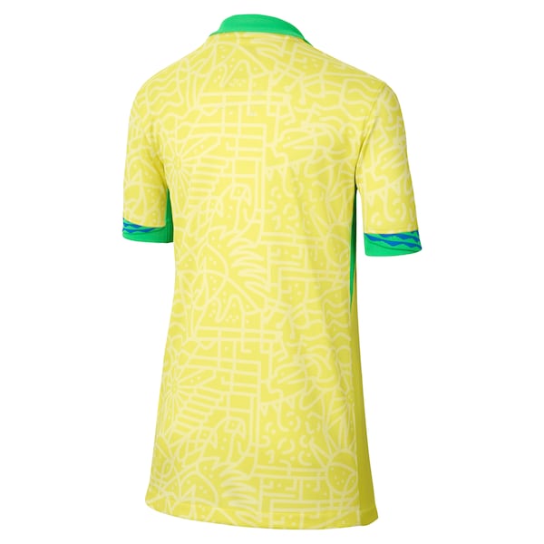 Brazil National Team Nike Youth 2024 Home Stadium Replica Jersey?ยจC Yellow - Image 3