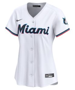 Alternative view of Miami Marlins Nike Women's Home Limited Custom Jersey - White