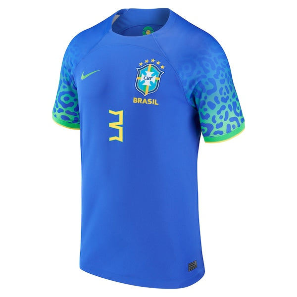 Thiago Silva Brazil National Team Nike 2022/23 Replica Away Jersey - Blue - Image 2