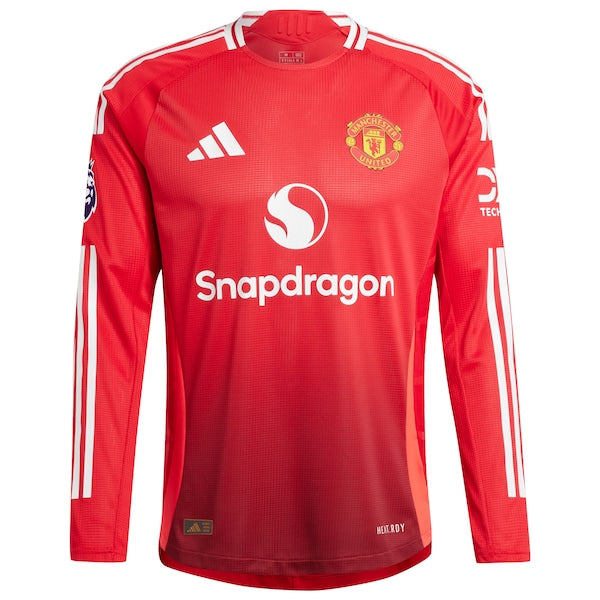 Marcus Rashford Manchester United 2024/25 Home Authentic Long Sleeve Player Jersey - Red - Image 3