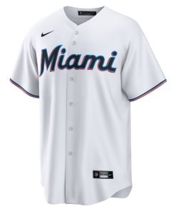 Alternative view of Jake Burger Miami Marlins Nike   Home Replica Team Jersey - White