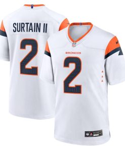 Patrick Surtain II Denver Broncos Nike Game Jersey - White/Navy/Orange