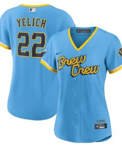 Christian Yelich Milwaukee Brewers Nike Women's 2022 City Connect Replica Player Jersey - Powder Blue