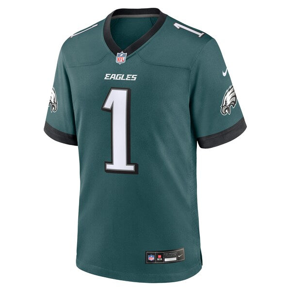 Number 1 Groom Philadelphia Eagles Nike Game Jersey - Midnight Green - Image 2