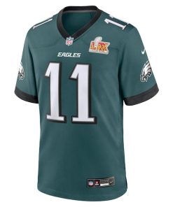 Alternative view of A.J. Brown Philadelphia Eagles Nike Super Bowl LIX Game Player Jersey - Midnight Green
