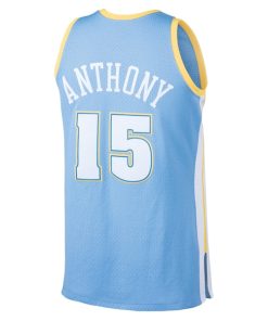 Alternative view of Carmelo Anthony Denver Nuggets  Hardwood Classics Swingman Jersey - Light Blue