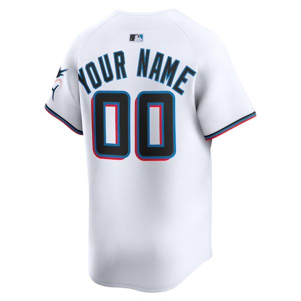 Miami Marlins Nike Home Limited Custom Jersey - White - Image 3
