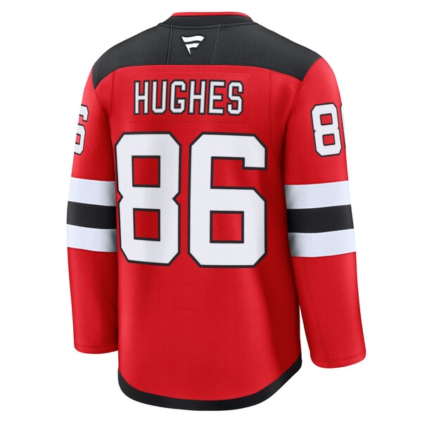 Jack Hughes New Jersey Devils Home Premium Jersey - Red/White/Black - Image 4