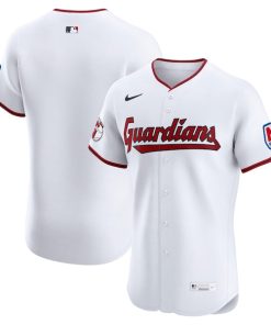 Alternative view of Cleveland Guardians Nike Home  Elite Jersey - White/Red