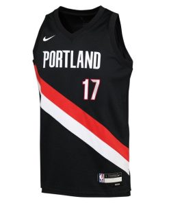 Alternative view of Shaedon Sharpe Portland Trail Blazers Nike Youth Icon Edition Swingman Jersey - Black