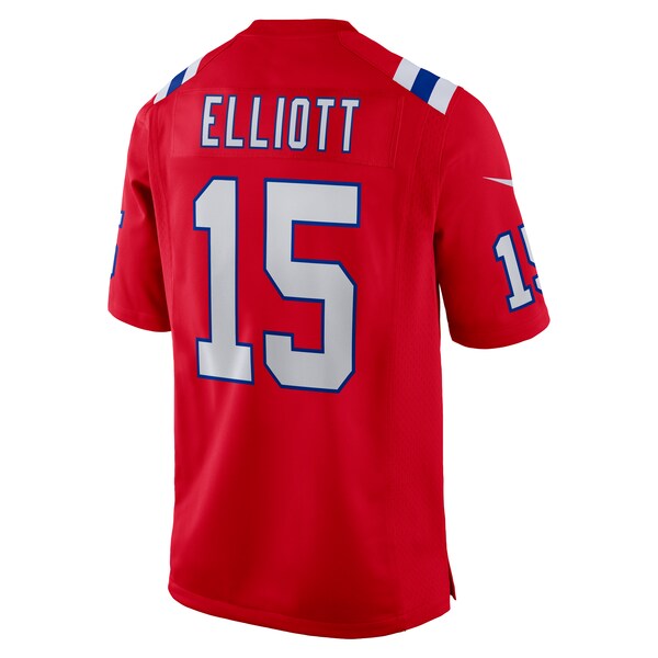 Ezekiel Elliott New England Patriots Nike Male Adult Alternate Game Player Jersey - Red/Navy/White - Image 4