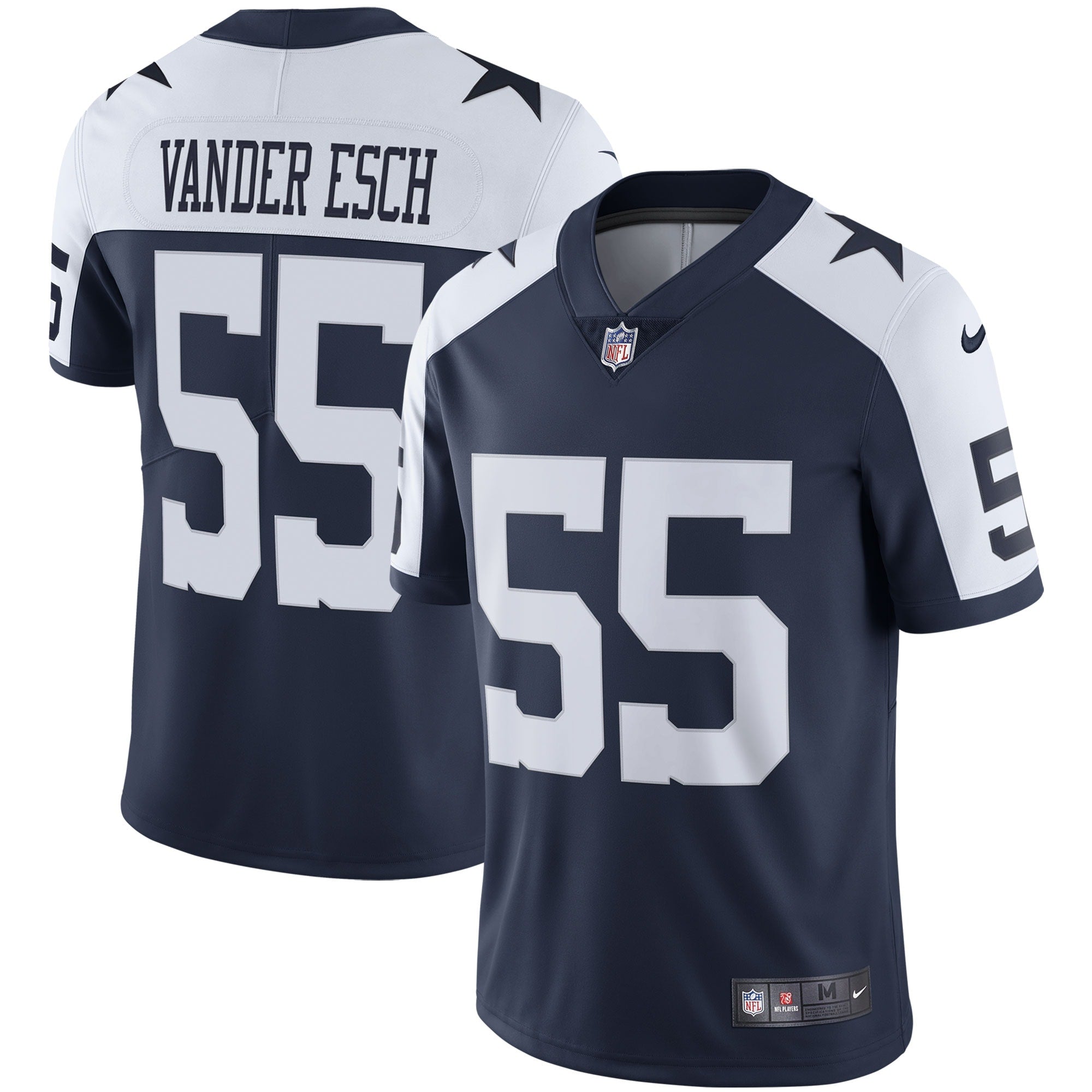 Leighton Vander Esch Nike Dallas Cowboys Color Rush Vapor Limited Jersey - White/Navy - Image 6