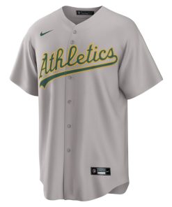 Alternative view of Athletics Nike Away Custom Replica 2.0 Jersey - Gray