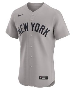 Alternative view of New York Yankees Nike Road 2024 Jackie Robinson Day Elite Jersey - Gray