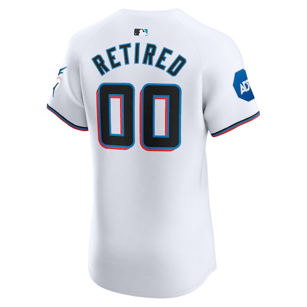 Miami Marlins Nike Home Elite Pick-A-Player Retired Roster Patch Jersey - White - Image 3