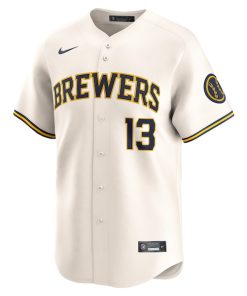 Alternative view of Eric Haase Milwaukee Brewers Nike Home Limited Player Jersey - Cream