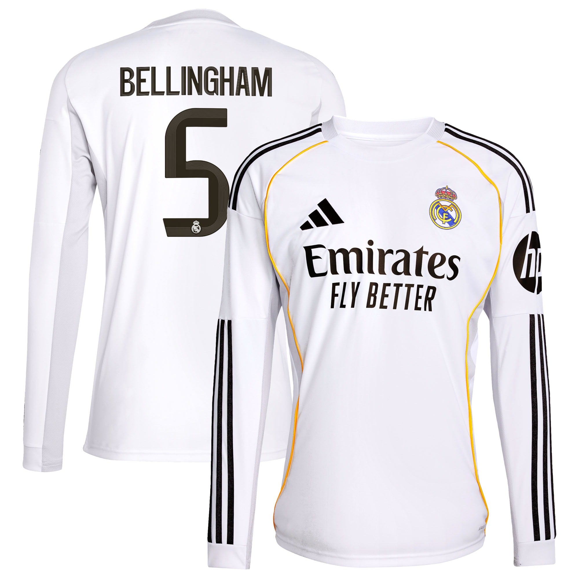 Jude Bellingham Los Merengues 2025/26 Away Long Sleeve Replica Jersey - Blue/White - Image 6