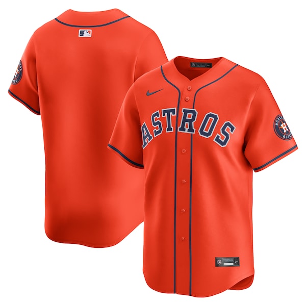 Houston Astros Nike Alternate Limited Jersey - Orange/White - Image 2