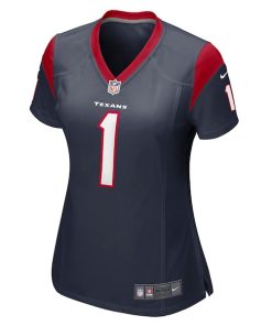 Alternative view of Number 1 Mom Houston Texans Nike Women's Game Jersey - Navy
