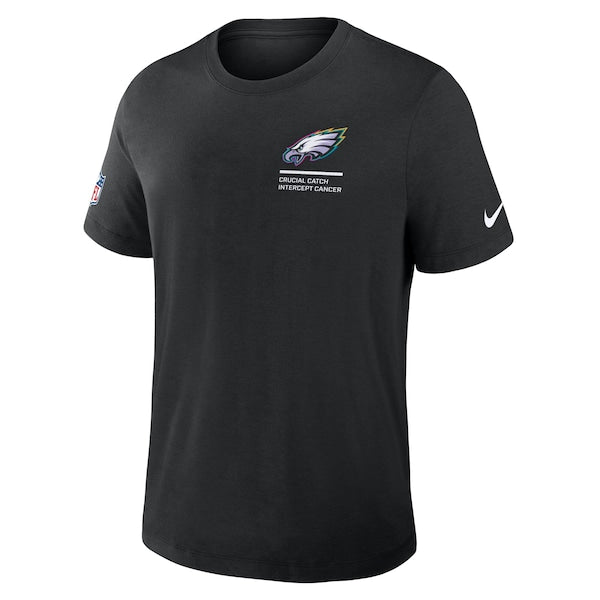 Philadelphia Eagles Nike Tall 2025 NFL Crucial Catch Tri-Blend Dri-FIT T-Shirt - Black - Image 5