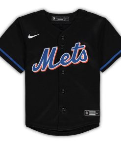 Alternative view of Francisco Lindor New York Mets Nike Toddler Alternate Replica Player Jersey - Black