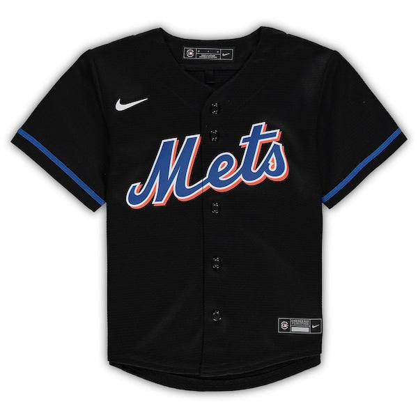 Francisco Lindor New York Mets Nike Toddler Alternate Replica Player Jersey - Black - Image 2