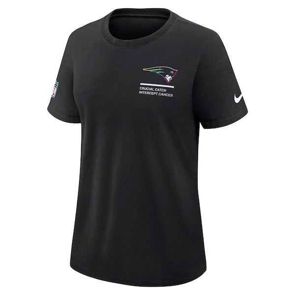 New England Patriots Nike Women's 2025 NFL Crucial Catch Tri-Blend Dri-FIT T-Shirt - Black - Image 2