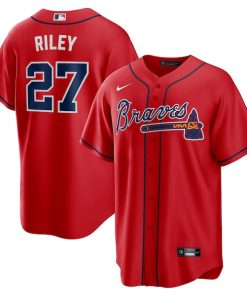 Austin Riley Atlanta Braves Nike Alternate 2 Replica Jersey - Red/Navy/White