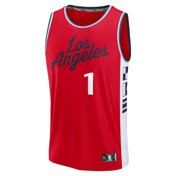 James Harden LA Clippers Fast Break Replica Player Jersey - Statement Edition - Red - Image 2