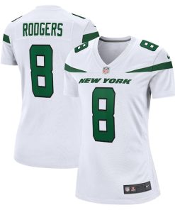 Alternative view of Aaron Rodgers New York Jets Nike Women's Player Jersey - White/Black/Green