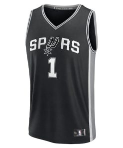 Alternative view of Victor Wembanyama San Antonio Spurs  Fast Break Replica Player Jersey - Icon Edition - Black