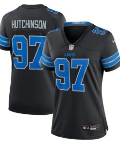 Aidan Hutchinson Detroit Lions Nike Women's 2nd Alternate Game Jersey - Black/Blue/White