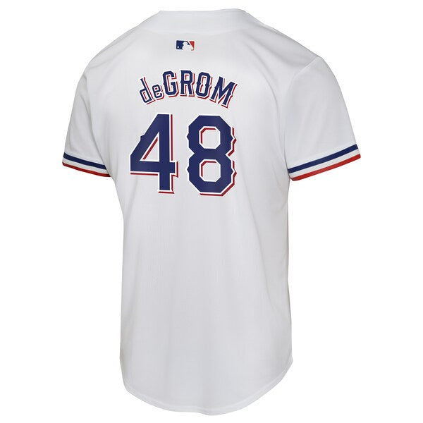 Jacob deGrom Texas Rangers Nike Youth Home Game Player Jersey - White - Image 3