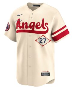 Alternative view of Mike Trout Los Angeles Angels Nike City Connect Limited Jersey - Natural