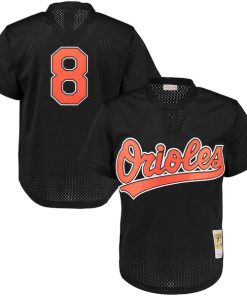 Cal Ripken Jr. Baltimore Orioles Cooperstown Mesh Batting Practice Jersey - Black