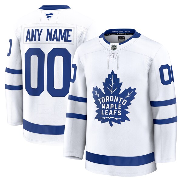Toronto Maple Leafs Away Premium Custom Jersey - White/Blue/Black - Image 3