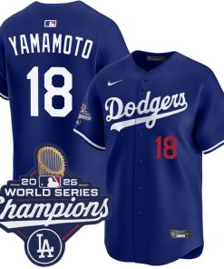 Yoshinobu Yamamoto Los Angeles Dodgers Nike 2025 World Series Champions Home Replica Jersey - Royal