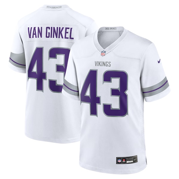 Andrew Van Ginkel Minnesota Vikings Nike Alternate Game Jersey - White/Purple - Image 2