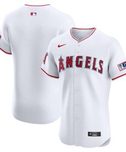 Los Angeles Angels Nike Home Elite Patch Jersey - White
