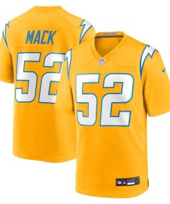 Alternative view of Khalil Mack Los Angeles Chargers Nike Alternate Charger Power Game Player Jersey - Gold/Navy