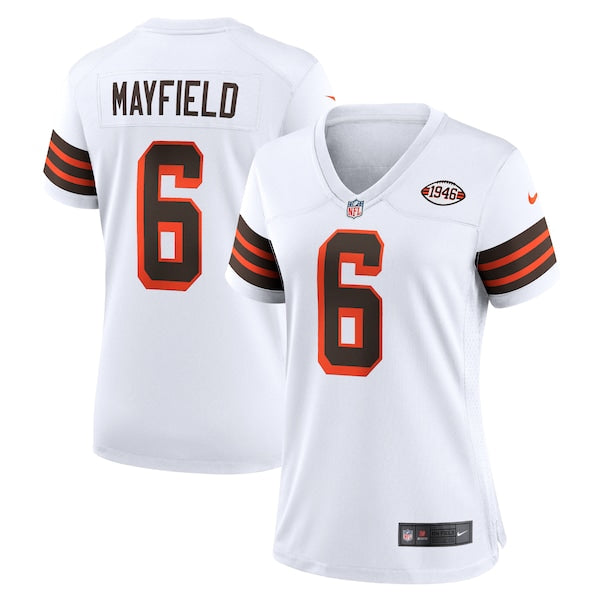 Baker Mayfield Cleveland Browns Nike Women's 1946 Collection Alternate Game Jersey - White/Brown - Image 3