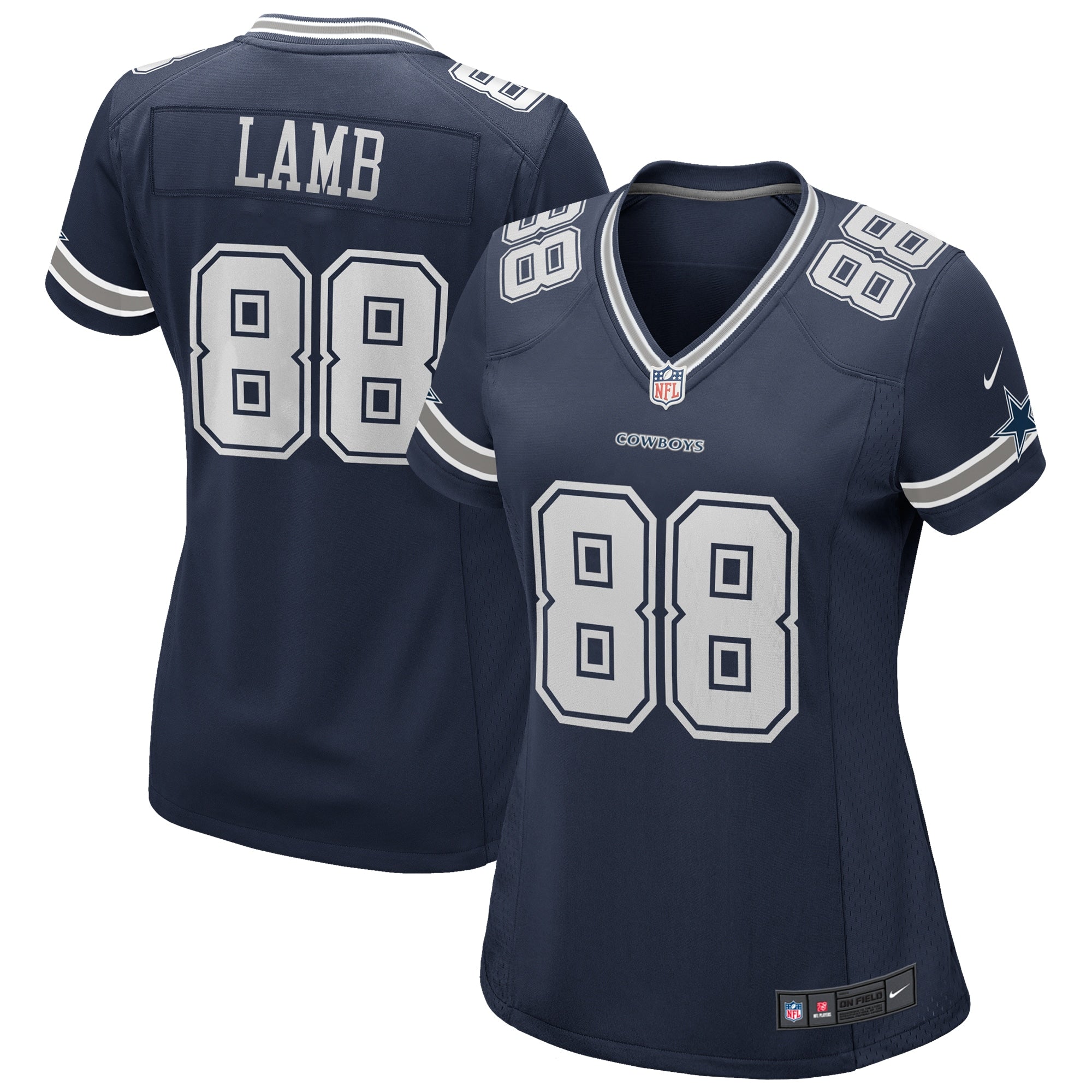 CeeDee Lamb Dallas Cowboys Nike Women's 2nd Alternate Game Jersey - White/Navy - Image 2