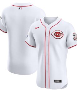 Cincinnati Reds Nike Home Elite Patch Jersey - White