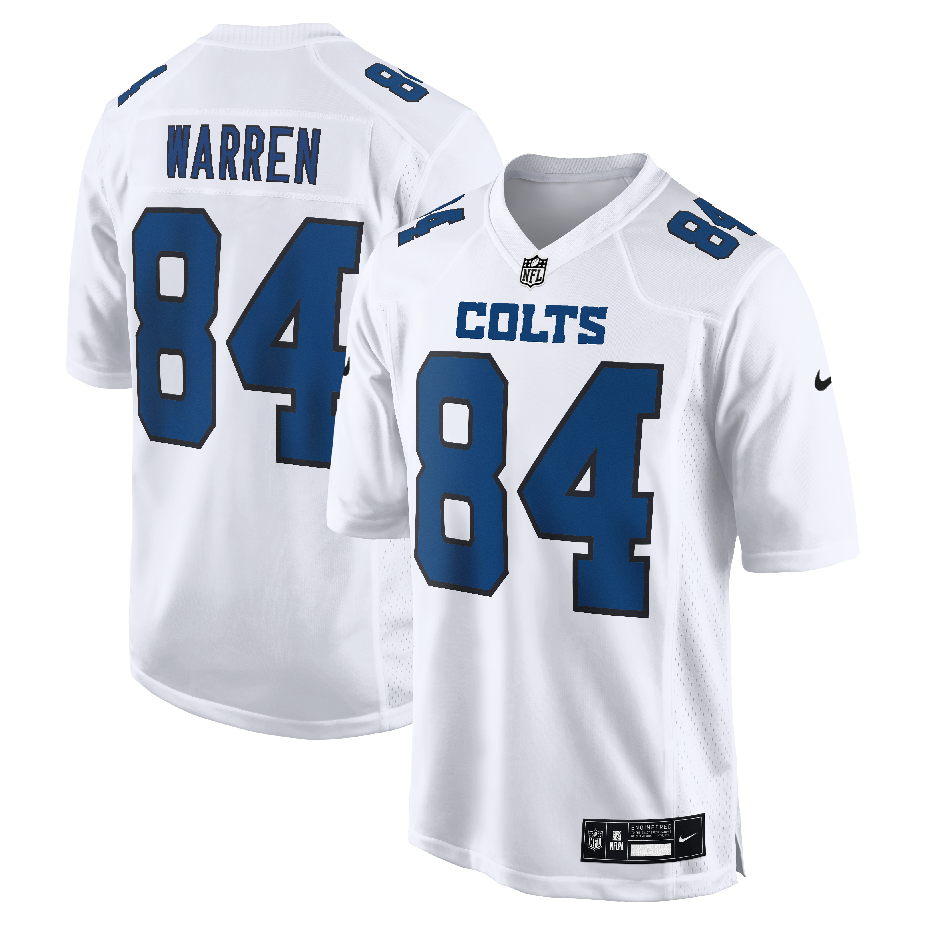 Men's Nike Tyler Warren Carbon Black Indianapolis Colts Fashion Game Jersey - Black/White - Image 6