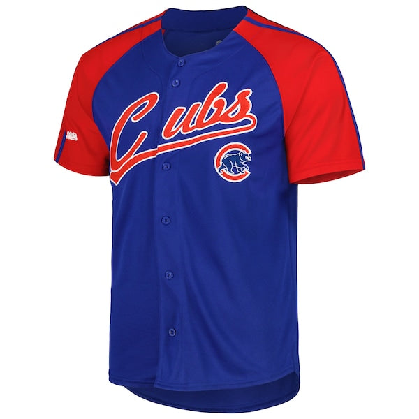 Chicago Cubs Stitches Button-Down Raglan Fashion Jersey - Royal - Image 2