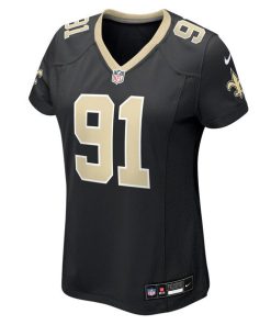 Alternative view of Vernon Broughton New Orleans Saints Nike Women's Team Game Jersey -  Black