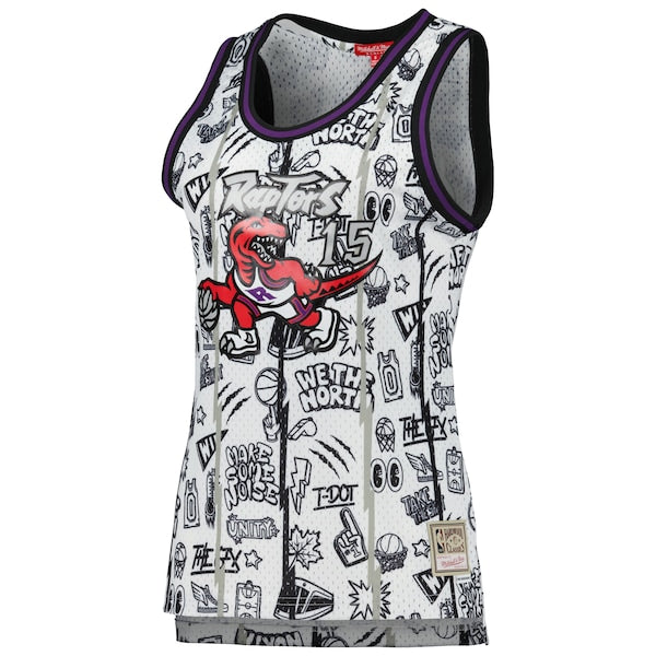 Vince Carter Toronto Raptors Women's 1998 Doodle Swingman Jersey - White - Image 2