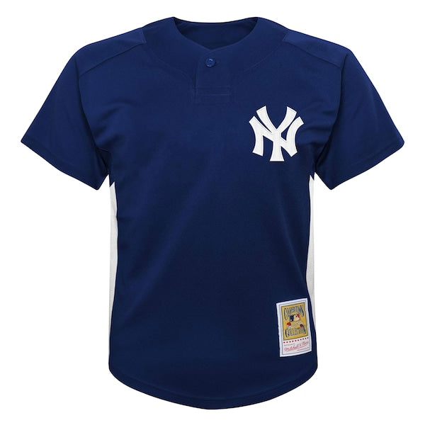 Derek Jeter New York Yankees Youth Team Cooperstown Collection Mesh Batting Practice Jersey - Navy - Image 3