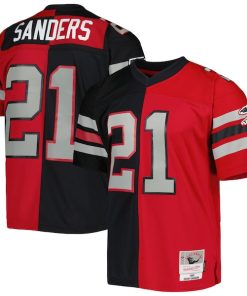 Deion Sanders Atlanta Falcons 1989 Split Legacy Replica Jersey - Black/Red