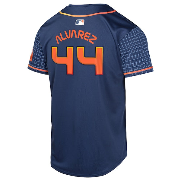 Yordan Alvarez Houston Astros Nike Youth City Connect Limited Player Jersey - Navy - Image 3